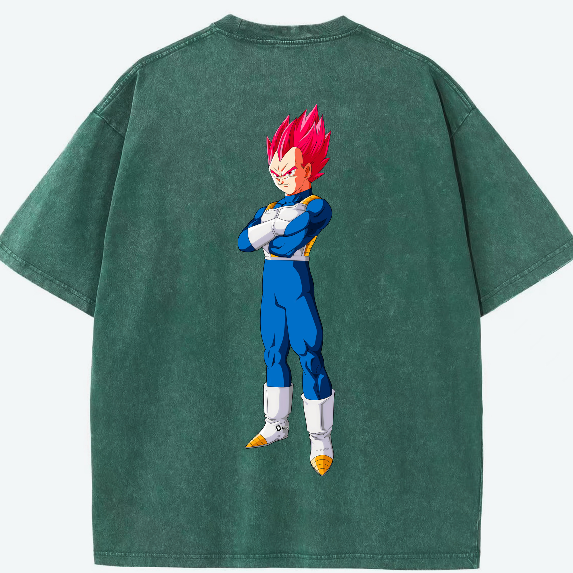 （画像用） ドラゴンボール ベジータ四世（Bejīta Yonsei）DRAGON BALL Vegeta IV 綿100% ヴィンテージ風 半袖Tシャツ（背面プリント）